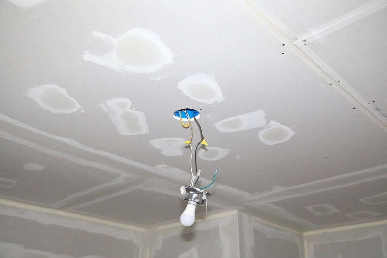 new ceiling being installed in home