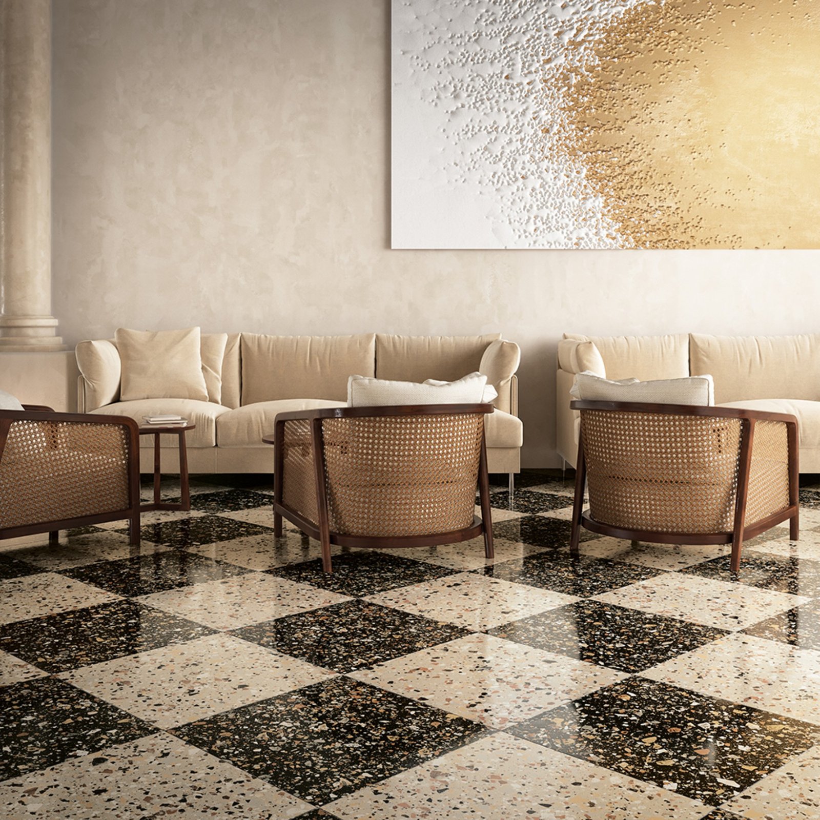 Villa PorcelainTile Beige Earth 24x24 Field Commercial 2