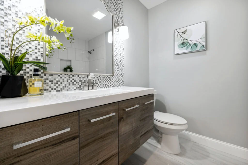 modern bathroom vanity powder room makeover 1024x683 (1) • Best Maintenance and Repair Company in Dubai modern bathroom vanity powder room makeover 1024x683 (1)